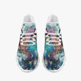 Acquiesce Apothos Psychedelic Split-Style Helix Mesh Knit Sneakers - White
