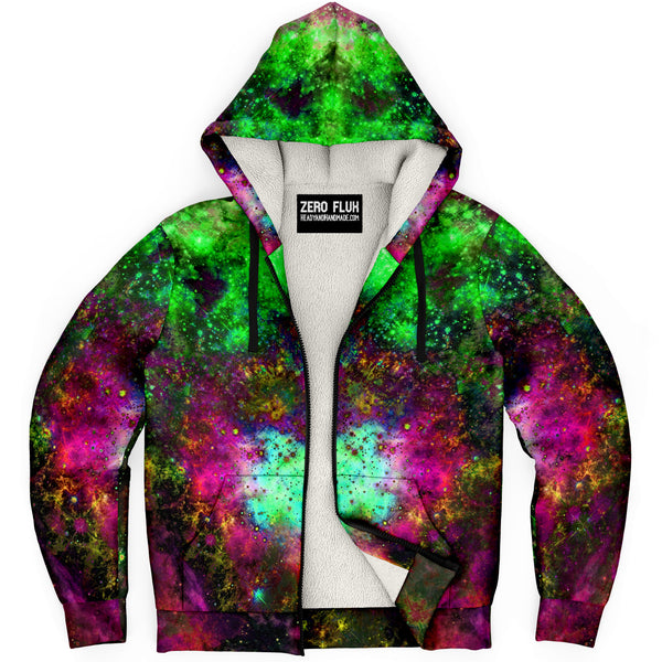 Lilith Psychedelic Fleece-Lined Zip-Up Hoodie