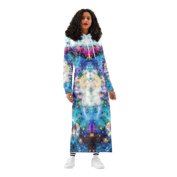Acquiesce Apothos Womens Psychedelic Hoodie Maxi Dress