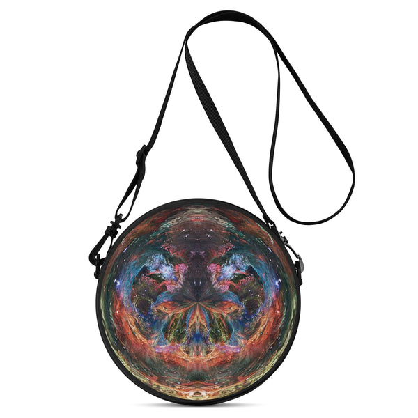 Psychedelic Orb Round Canvas Satchel Bag