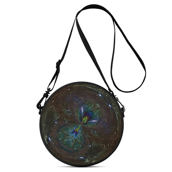 Psychedelic Orb Round Canvas Satchel Bag