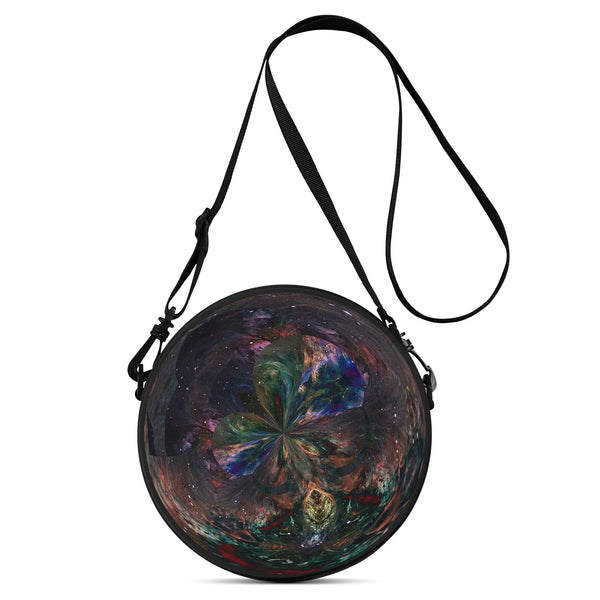 Psychedelic Orb Round Canvas Satchel Bag