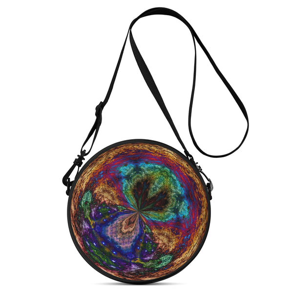 Psychedelic Orb Round Canvas Satchel Bag