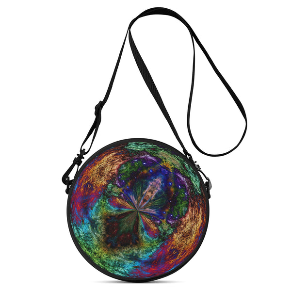 Psychedelic Orb Round Canvas Satchel Bag