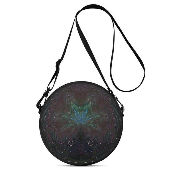Psychedelic Orb Round Canvas Satchel Bag