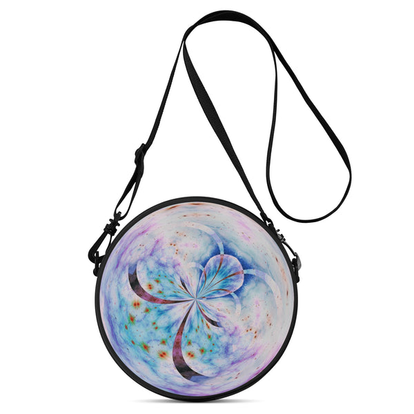 Psychedelic Orb Round Canvas Satchel Bag