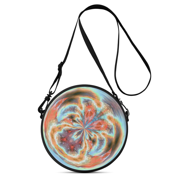 Psychedelic Orb Round Canvas Satchel Bag
