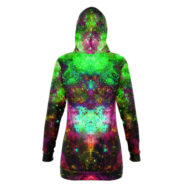 Lilith Psychedelic Fleece-Lined Long Hoodie