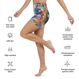 Acquiesce Apothos Psychedelic Pocketed Microfiber Microfiber Yoga Shorts